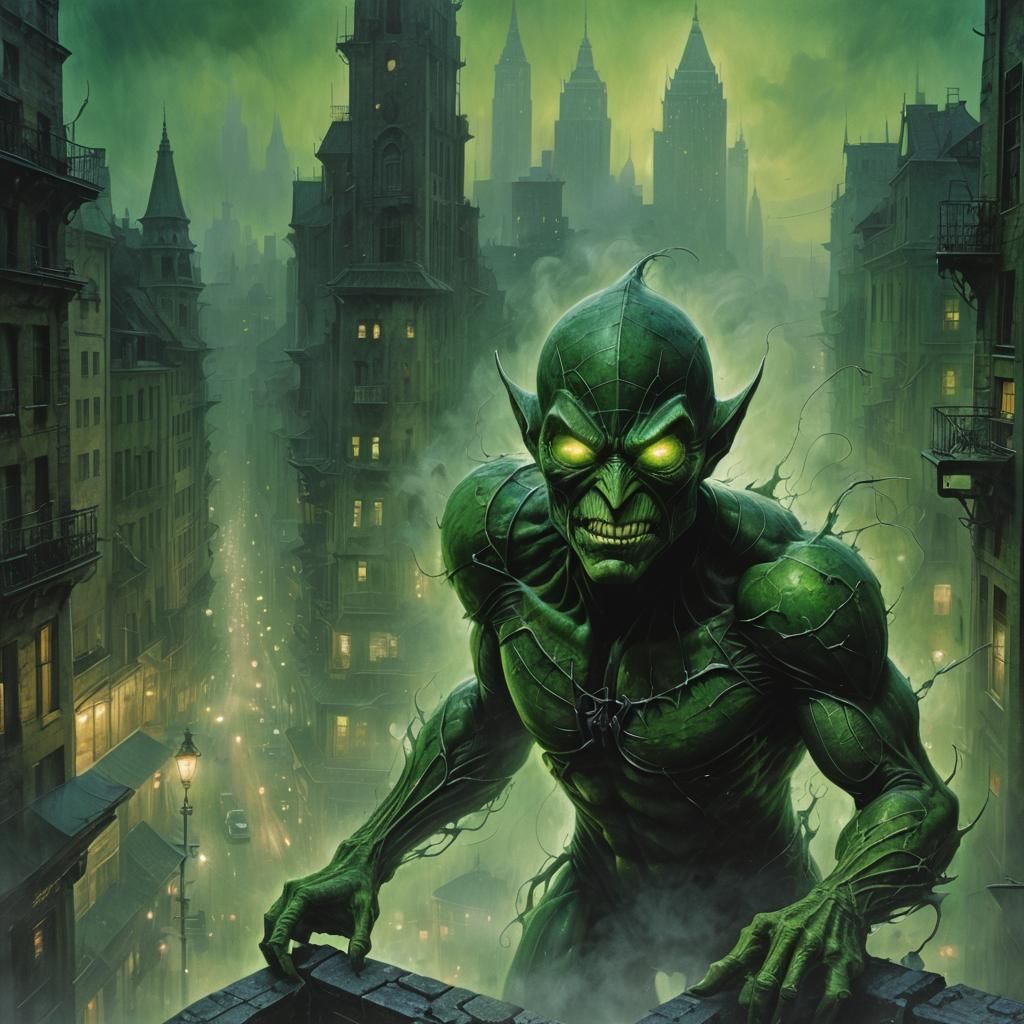 green goblin hyperdetailed Art of Illusion fantastical