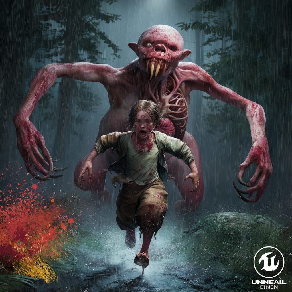 Child Flees Terrifying Skinwalker Monster in Stormy Forest