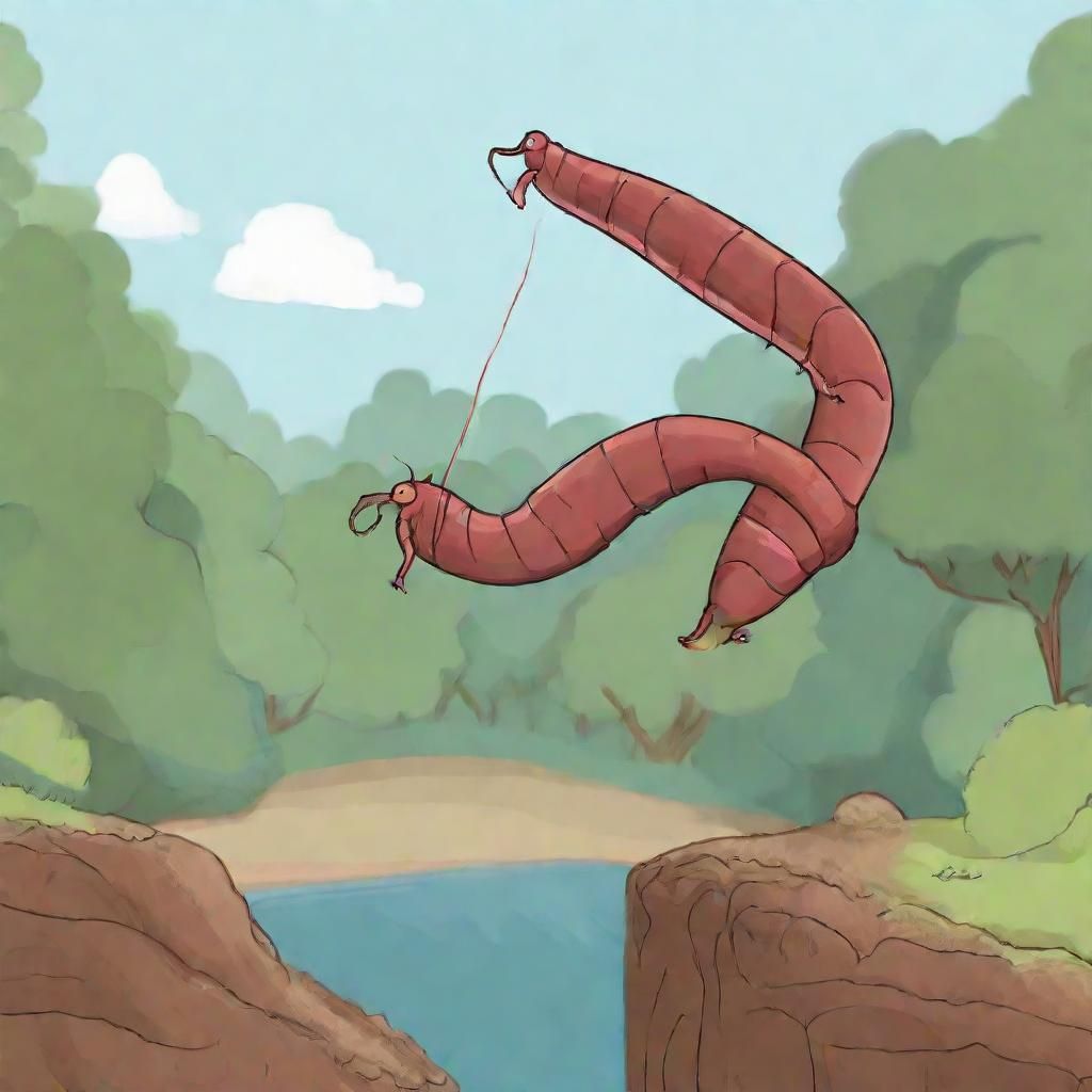 Earthworms Bungee Jumping: An AI Interpretation