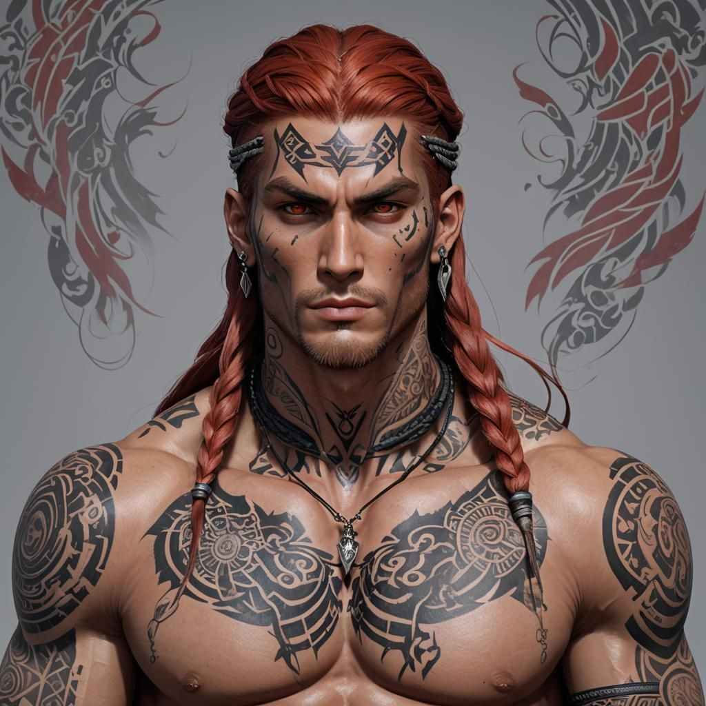 Warlock with Tribal Braid in 3D Anime Art