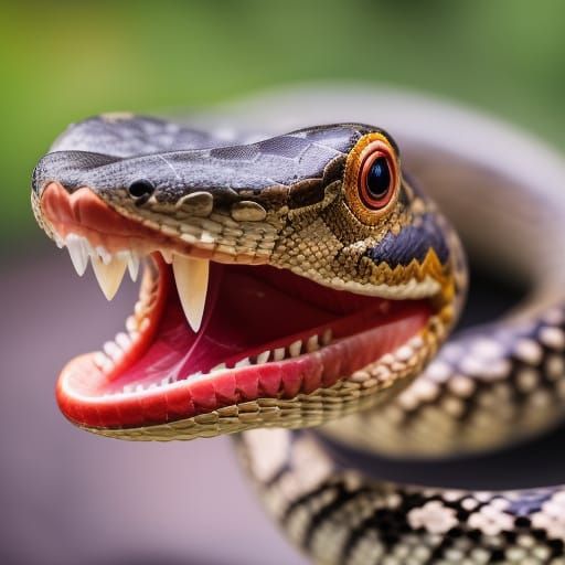 Vampire Python Snake Photography with Bokeh