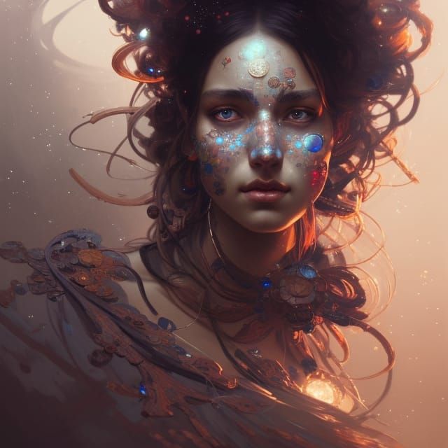 Three-Eyed Beauty in Cosmic Ornaments