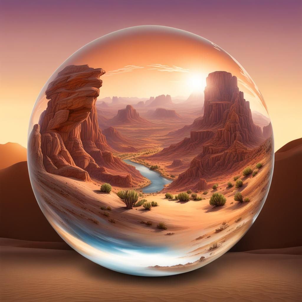 Magical Desert Canyon in a Sphere