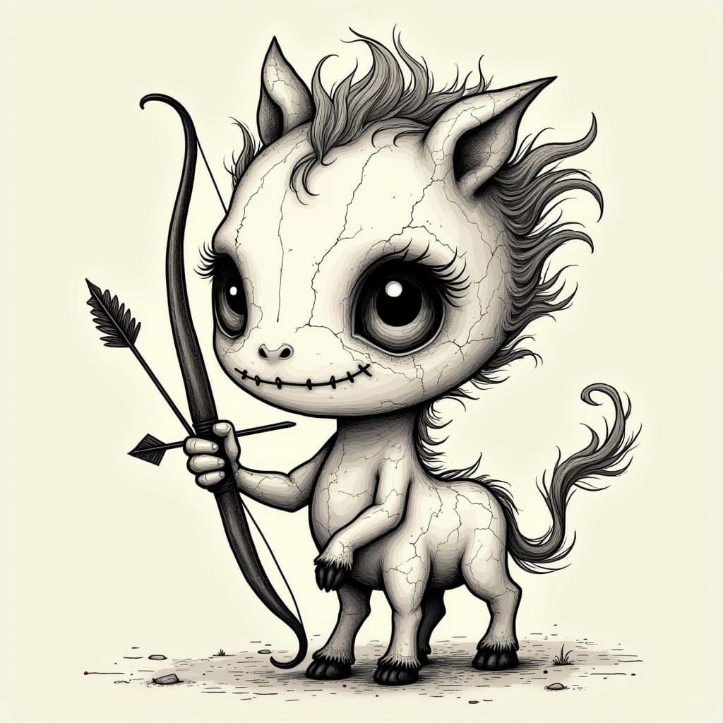 Creepy Cute Baby Centaur Tattoo Design