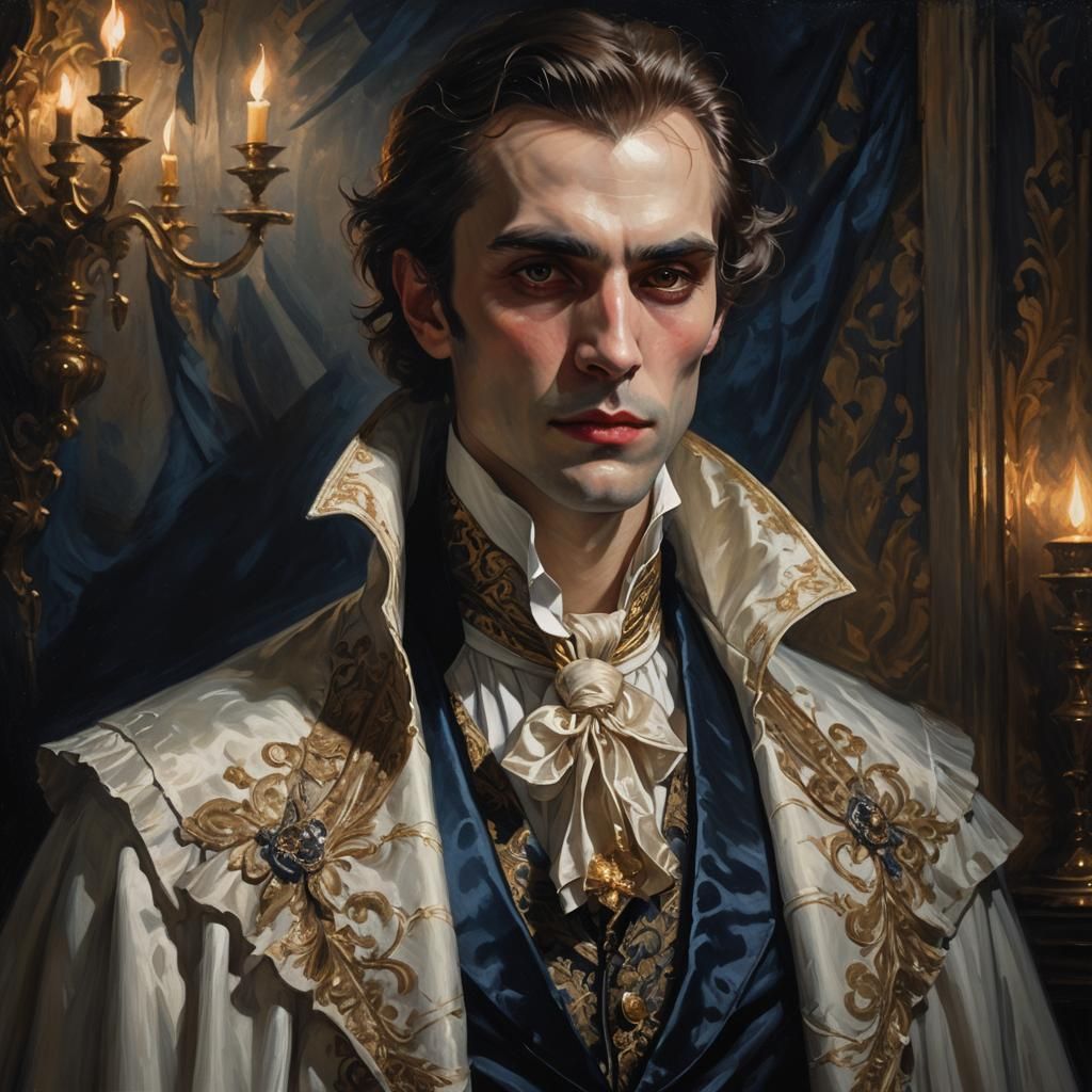Vampire Portrait in Dark Romanticism Style