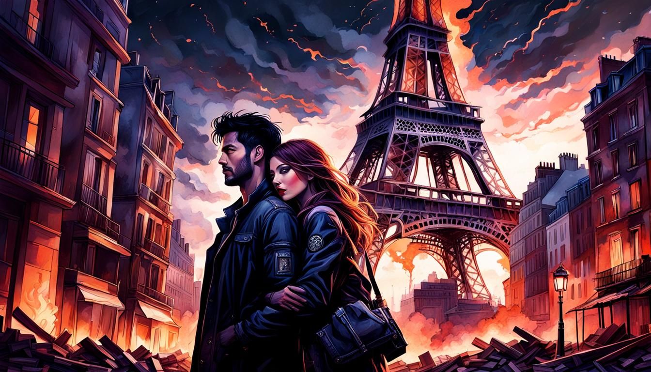 Post-Apocalyptic Lovers Selfie at Night