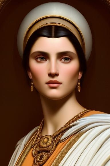Roman Priestess Portrait in Ancient Venus Temple