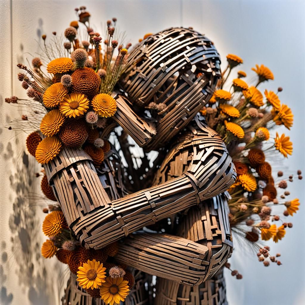 Art Sculpture of a Caring Hug for Mental Health