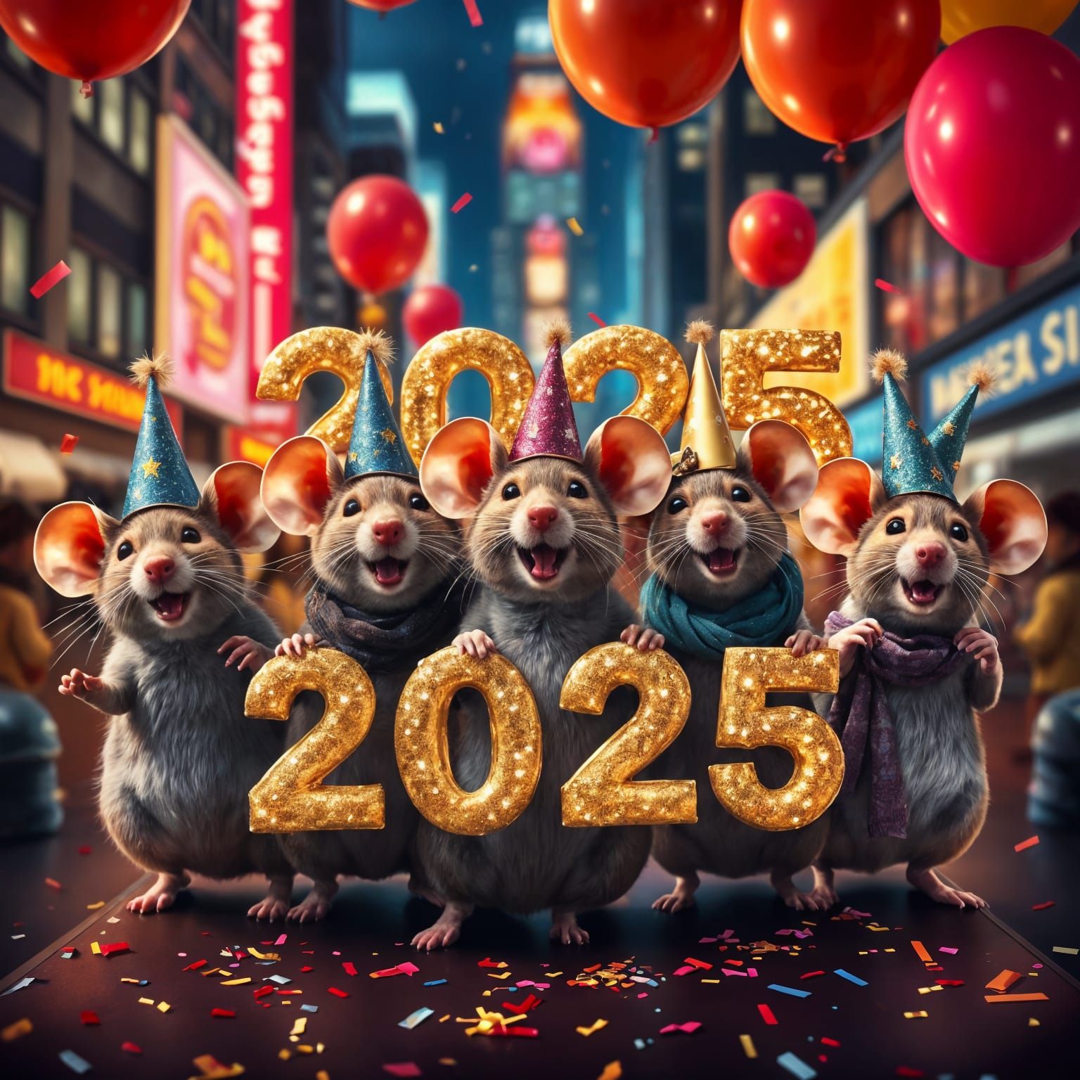 Joyful Mice Usher in Vibrant New Year's Eve Celebration