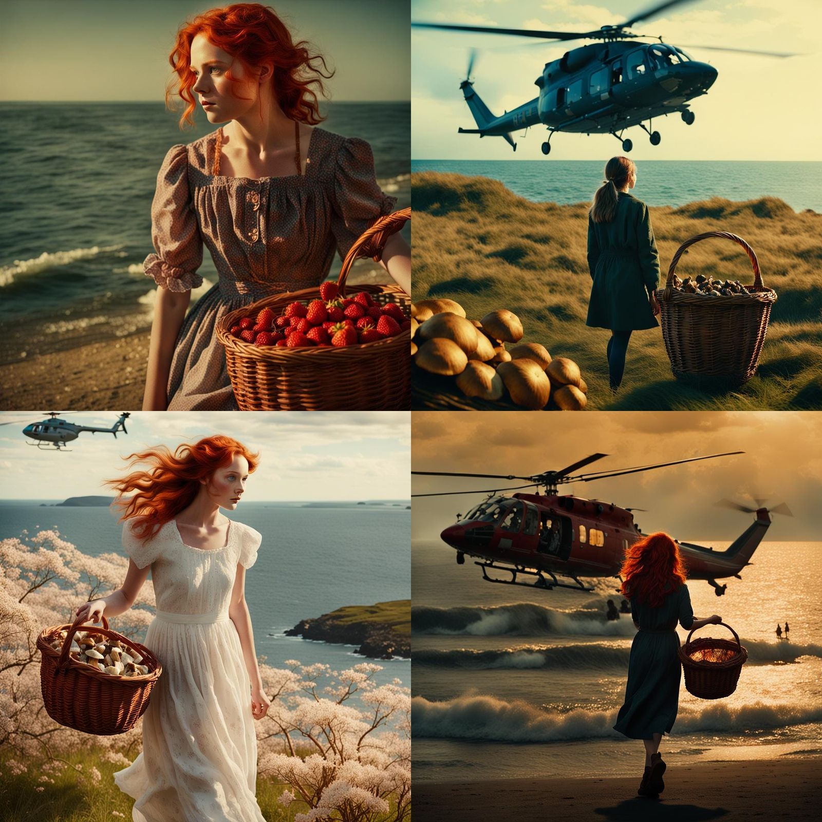 Woman's Seaside Rescue: A Digital Matte Painting