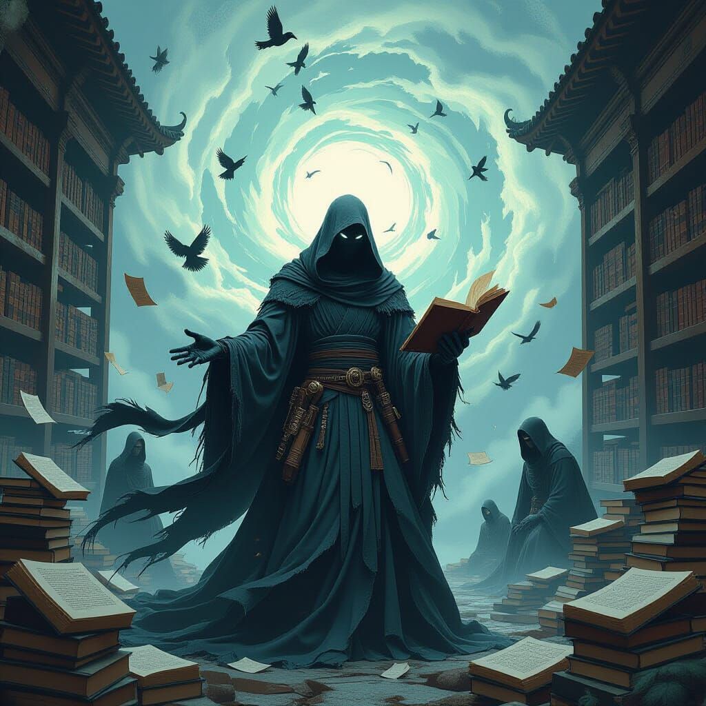 Spectral Reaper in Vortex of Ancient Books