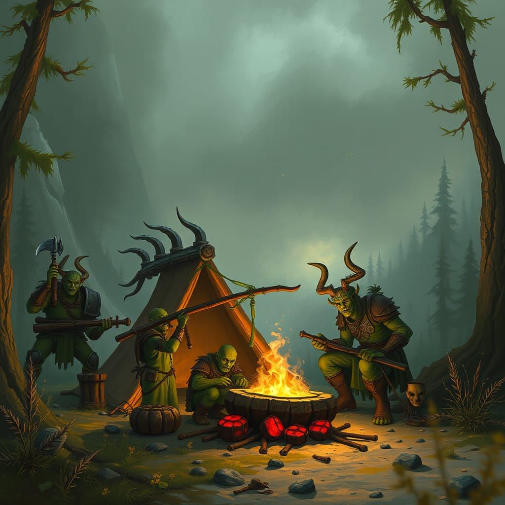 Warhammer 40K Elves Camping Scene