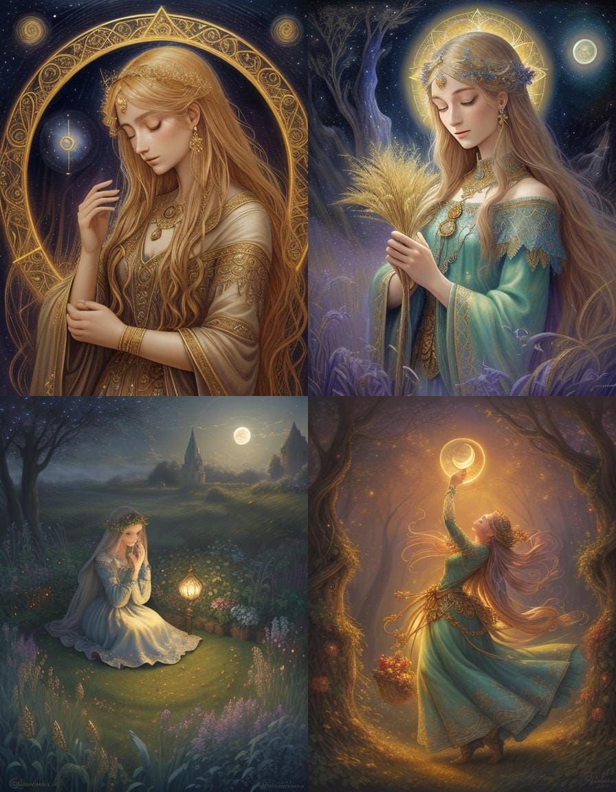 Virgo Zodiac Tarot Card in Wall Style