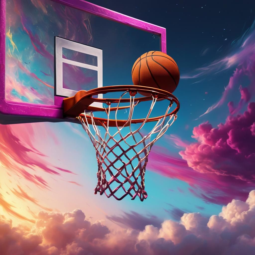 Flying Basketball Hoop in a Swirling Vortex