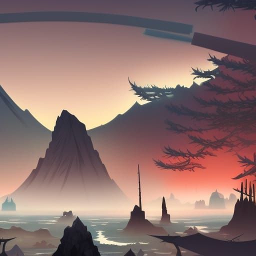 Samurai Jack: Detailed Matte Painting in Deep Color