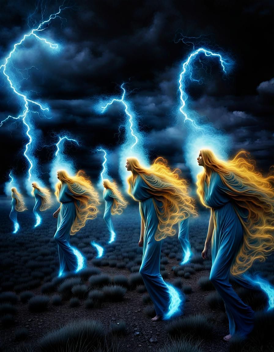 Surreal Spirits in Dreamlike Procession