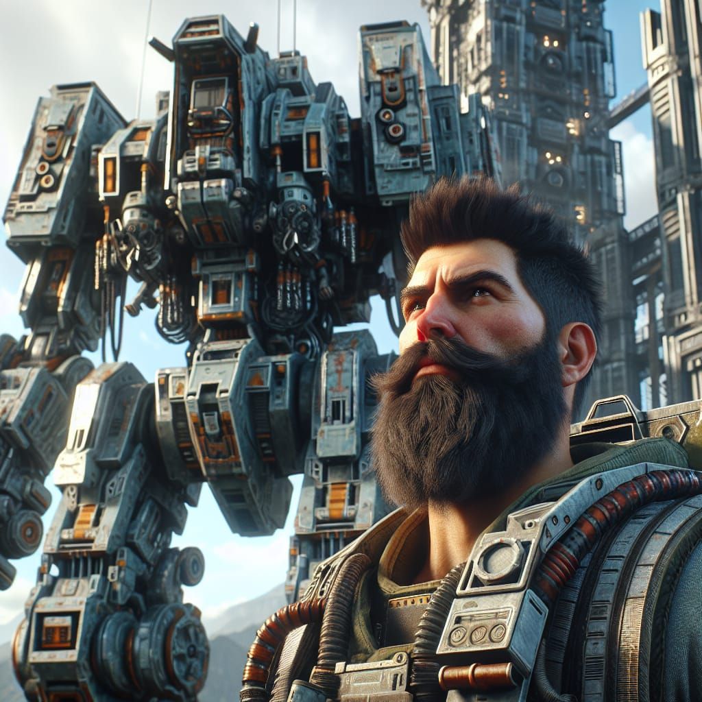 Hispanic Mech Pilot and Custom Striker Frame