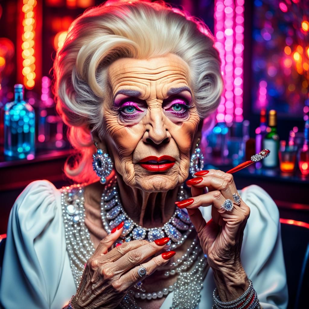 Glamorous Portrait of an Elderly Character, Fantasy Art