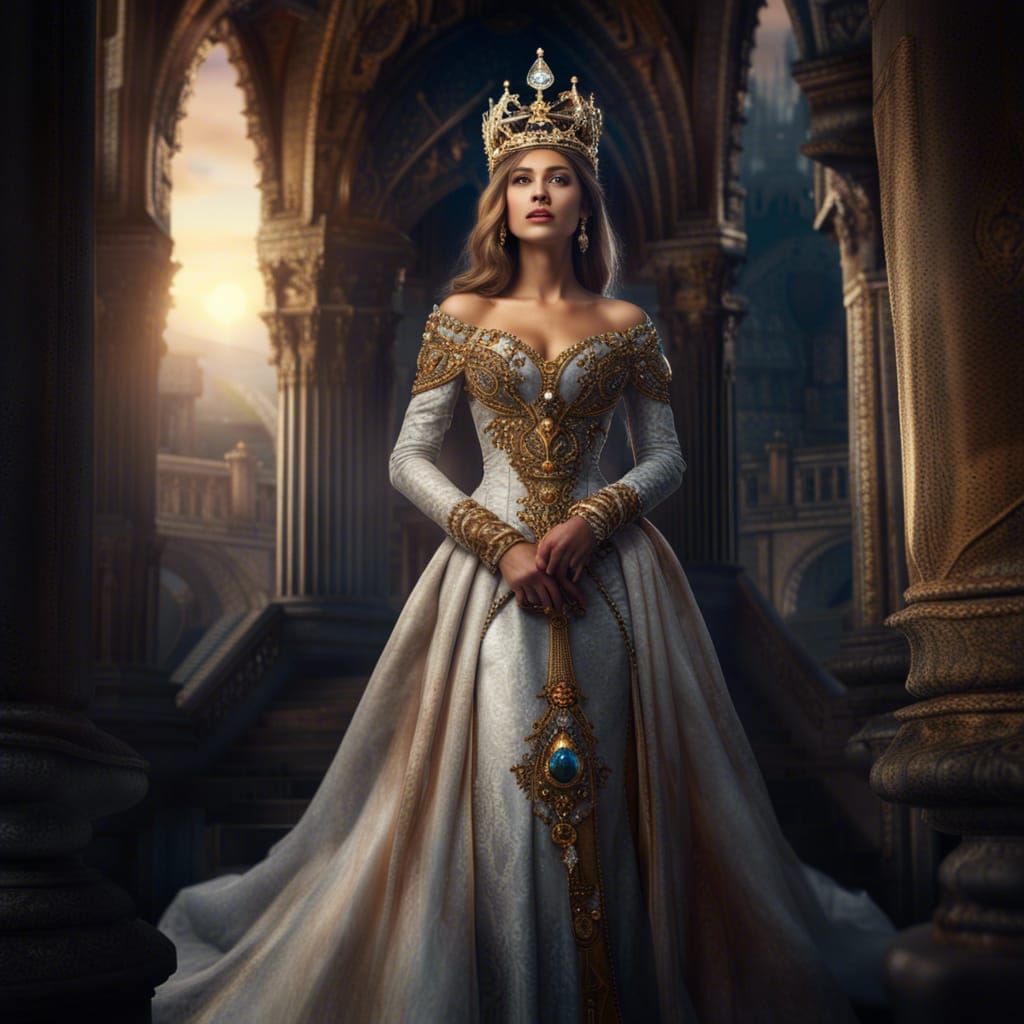 Queen in a Castle: Realistic Biblical Digital Painting
