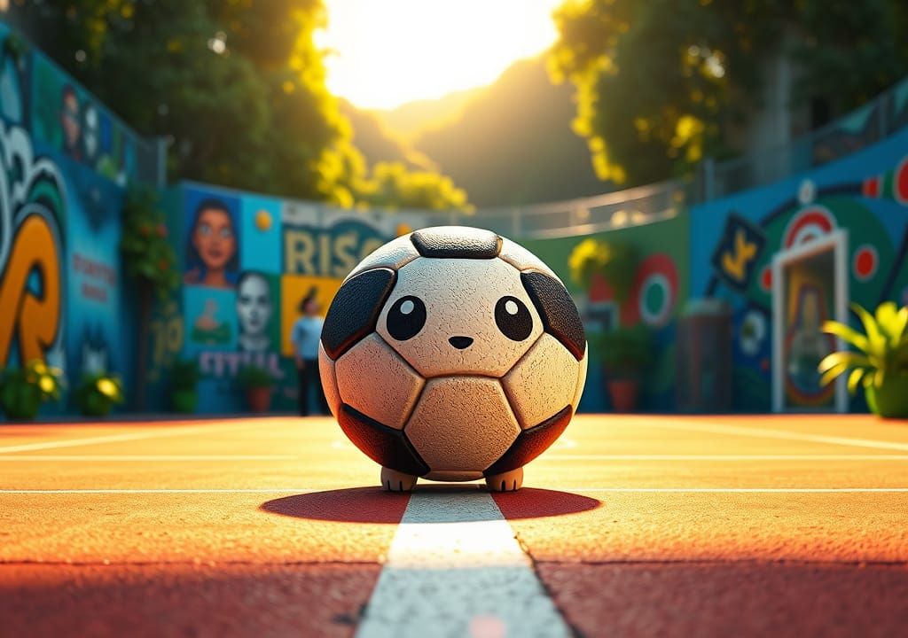 Soccer Ball Fakemon in Rio: 3D Cell-Shaded Render