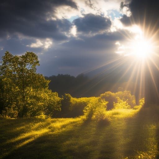 Sun Breaking Through Clouds: Professional Photography