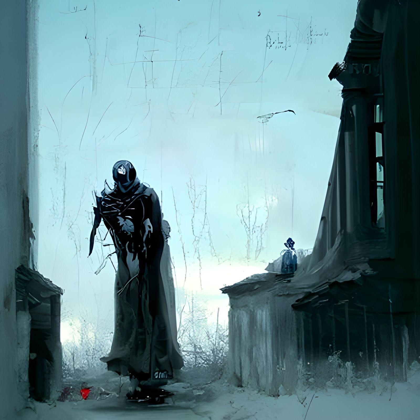 Sinister Stalker in Gustave Doré Horror Style