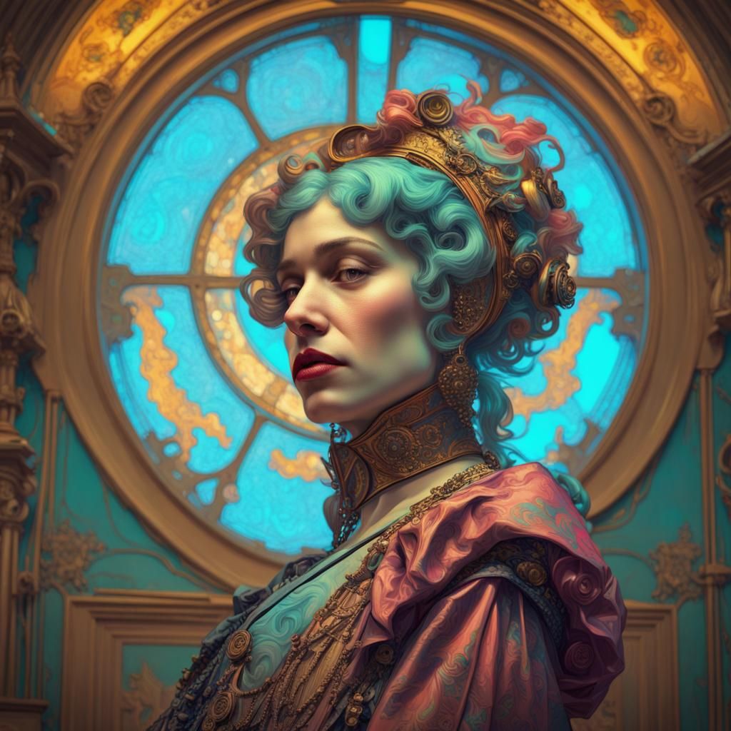 Grotesque Cyberpunk Baroque Photograph in Expressionist Styl...