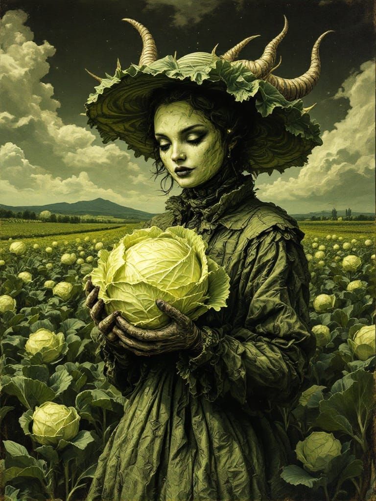 Dadaïsme Farmgirl in Cadavre-noir Style