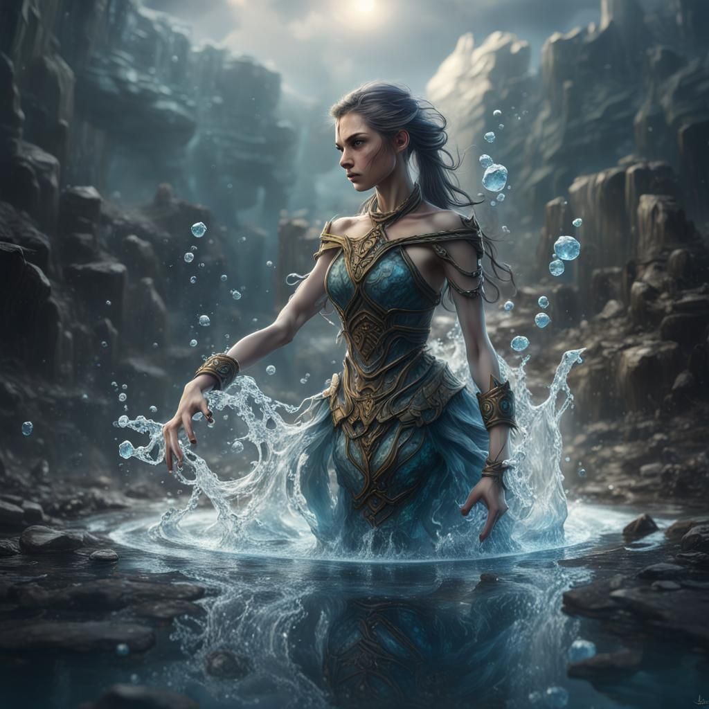 Water Girl Controls Liquid and Solid Elements
