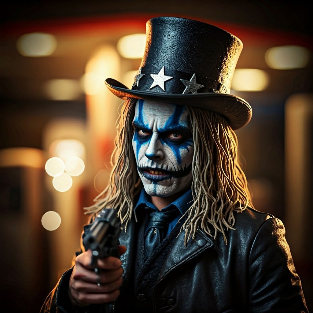 Menacing Captain Spaulding in Horror Dark Comedy Style