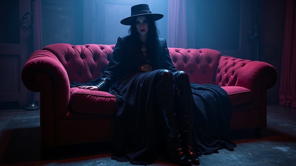 Ghostly Singer in Biomechanical, Futuristic Setting