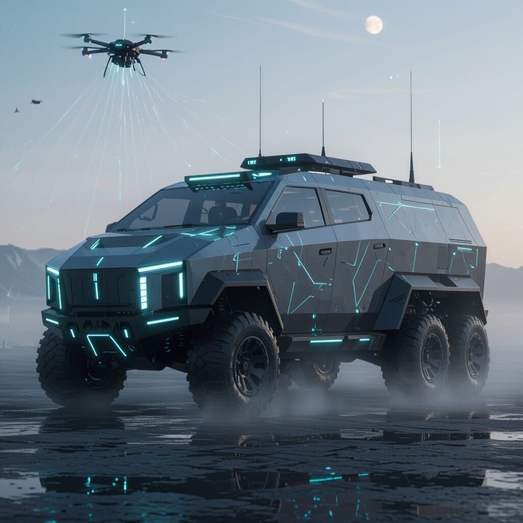 Futuristic 8x8 Guardian Vehicle as Mobile Command Base