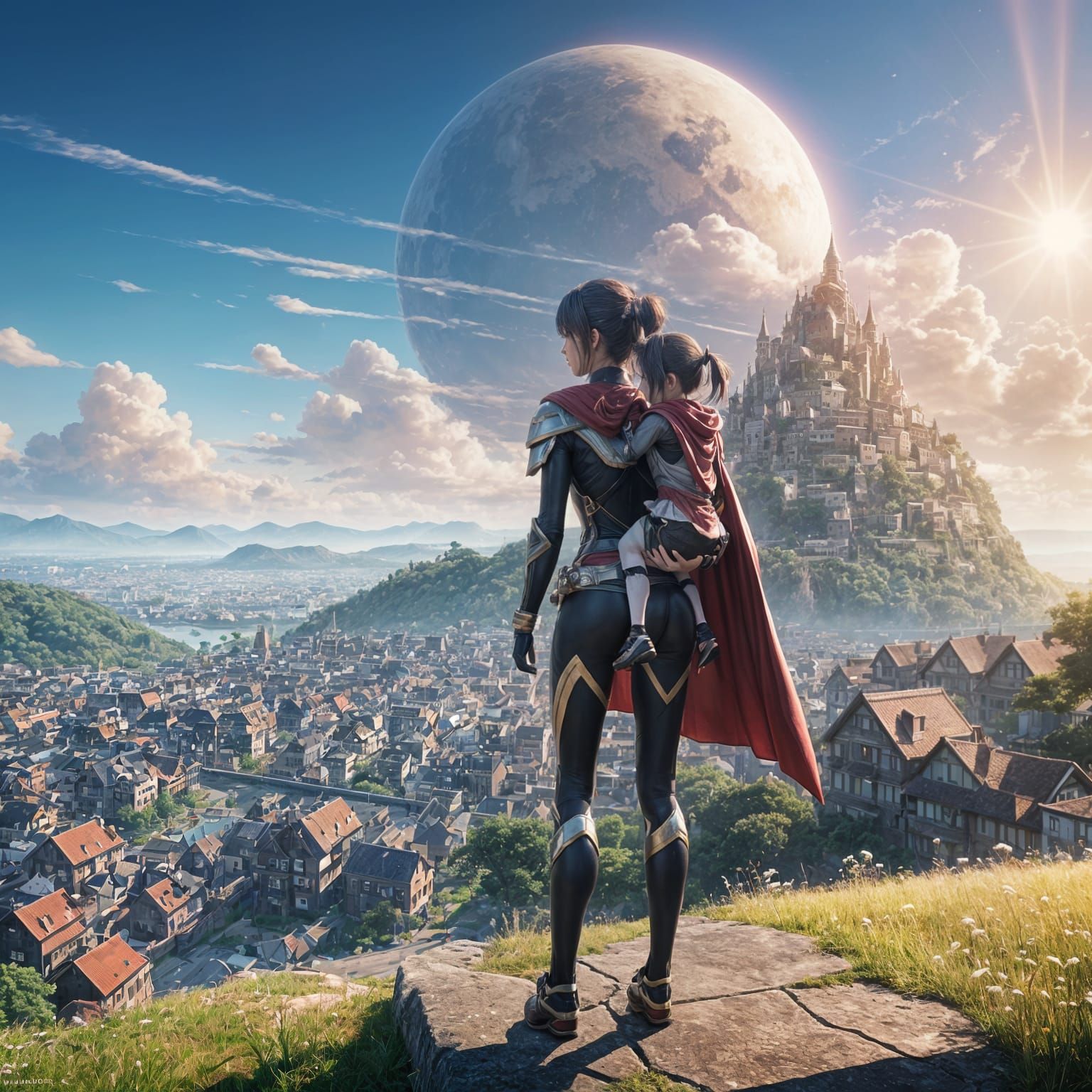 Anime-Inspired Superhero Mother Watches Over City and Villag...