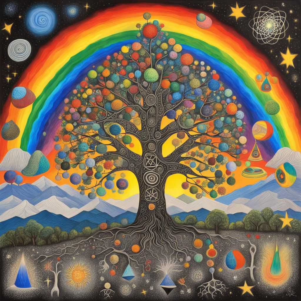 Sacred Geometry Temple in Whimsical Colors