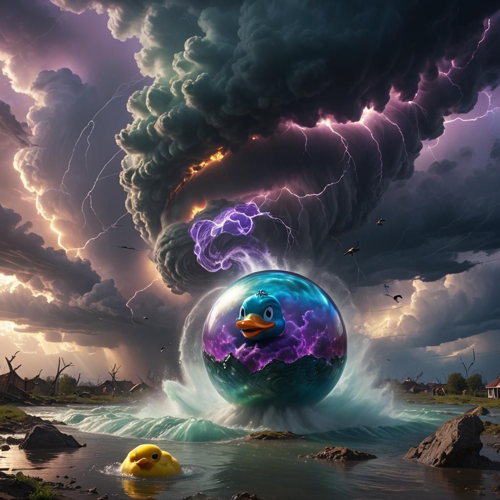 Luminous Orb and Rubber Ducky on Tornado