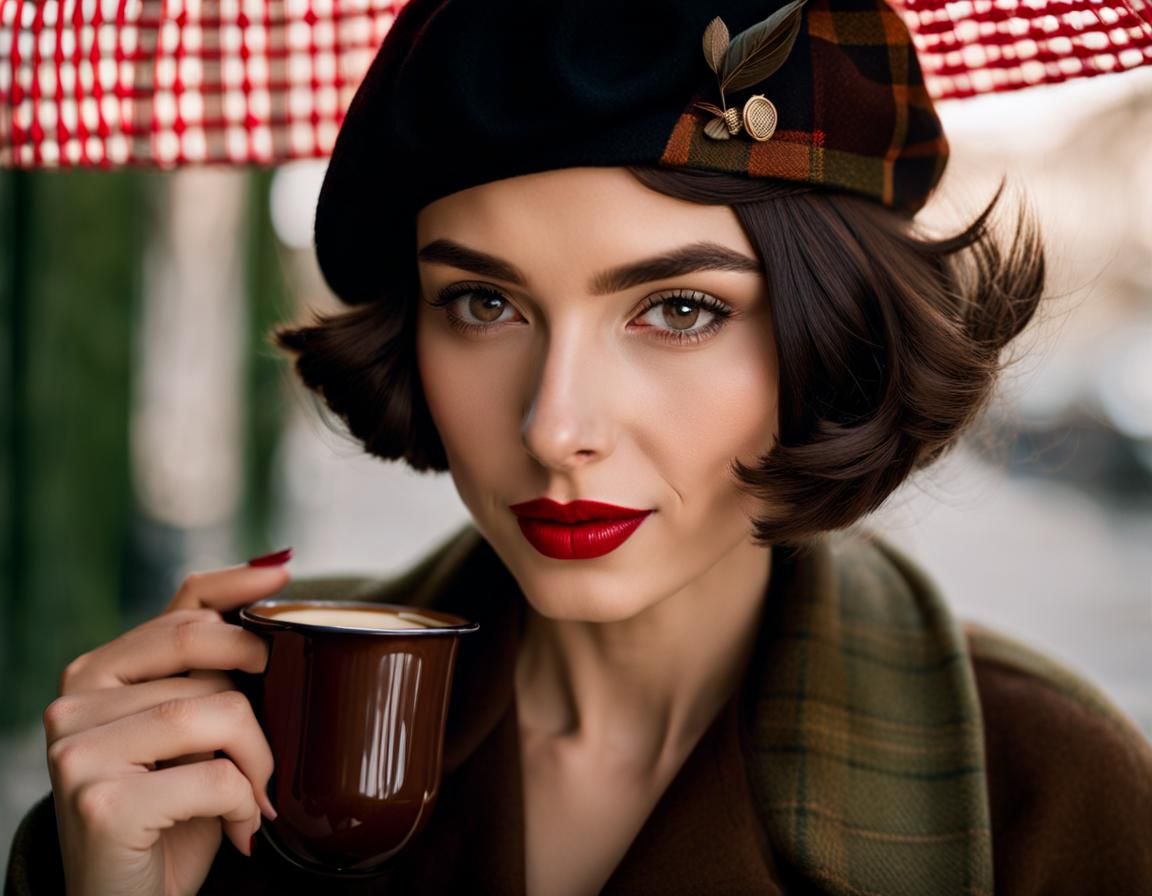 Portrait of a French woman inspired by Amelie Poulain.