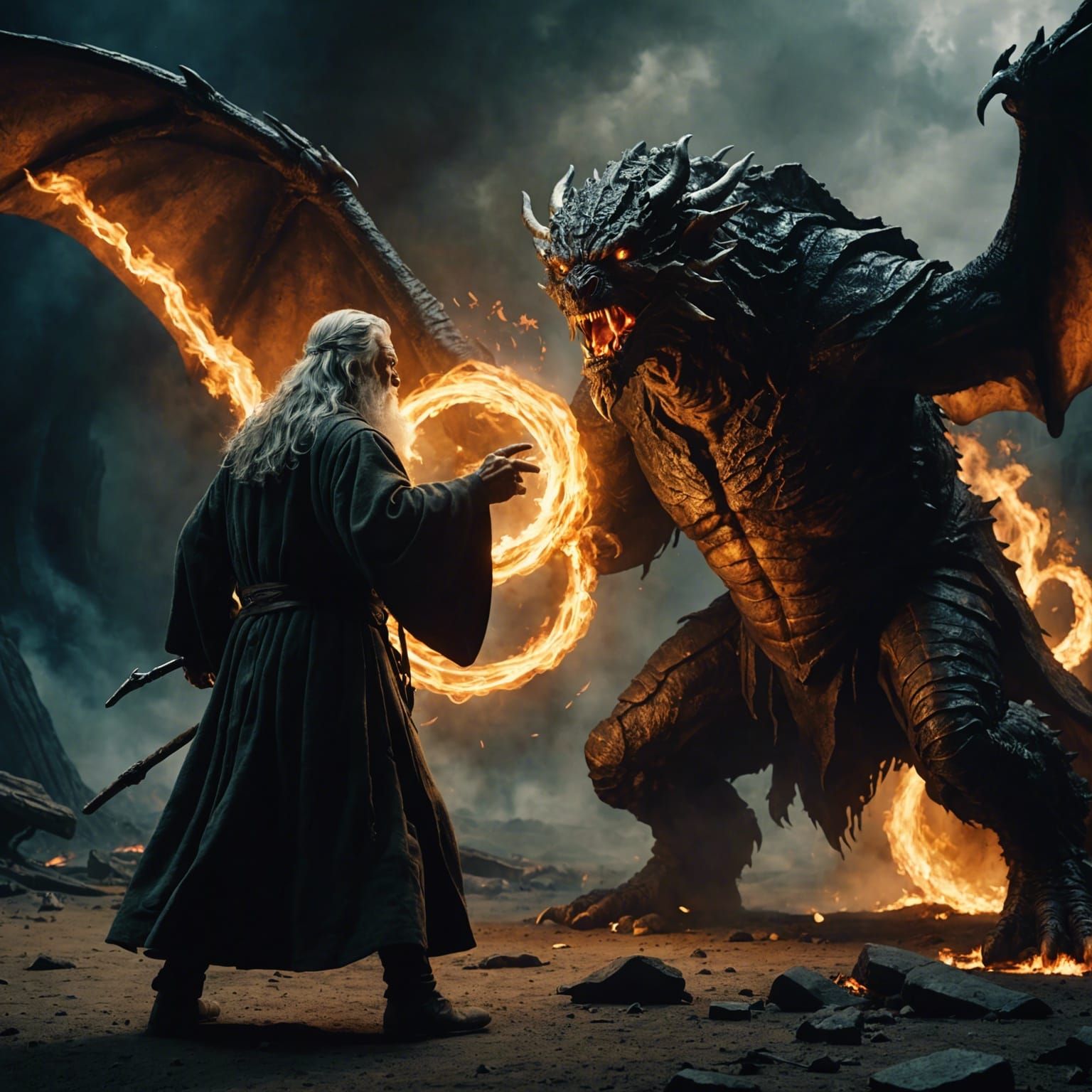 Epic Gandalf vs Balrog Cinematic Film Still