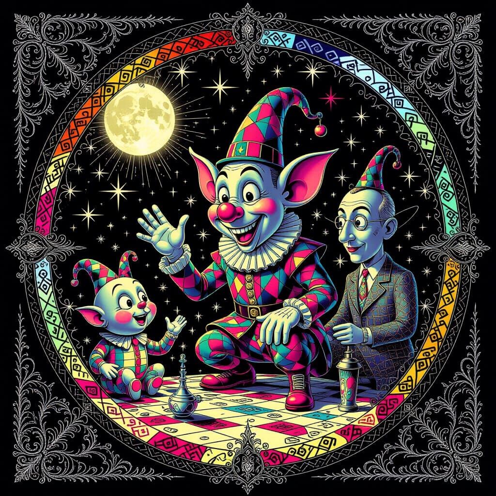 Surreal Digital Illustration with Zentangle and Medieval Det...