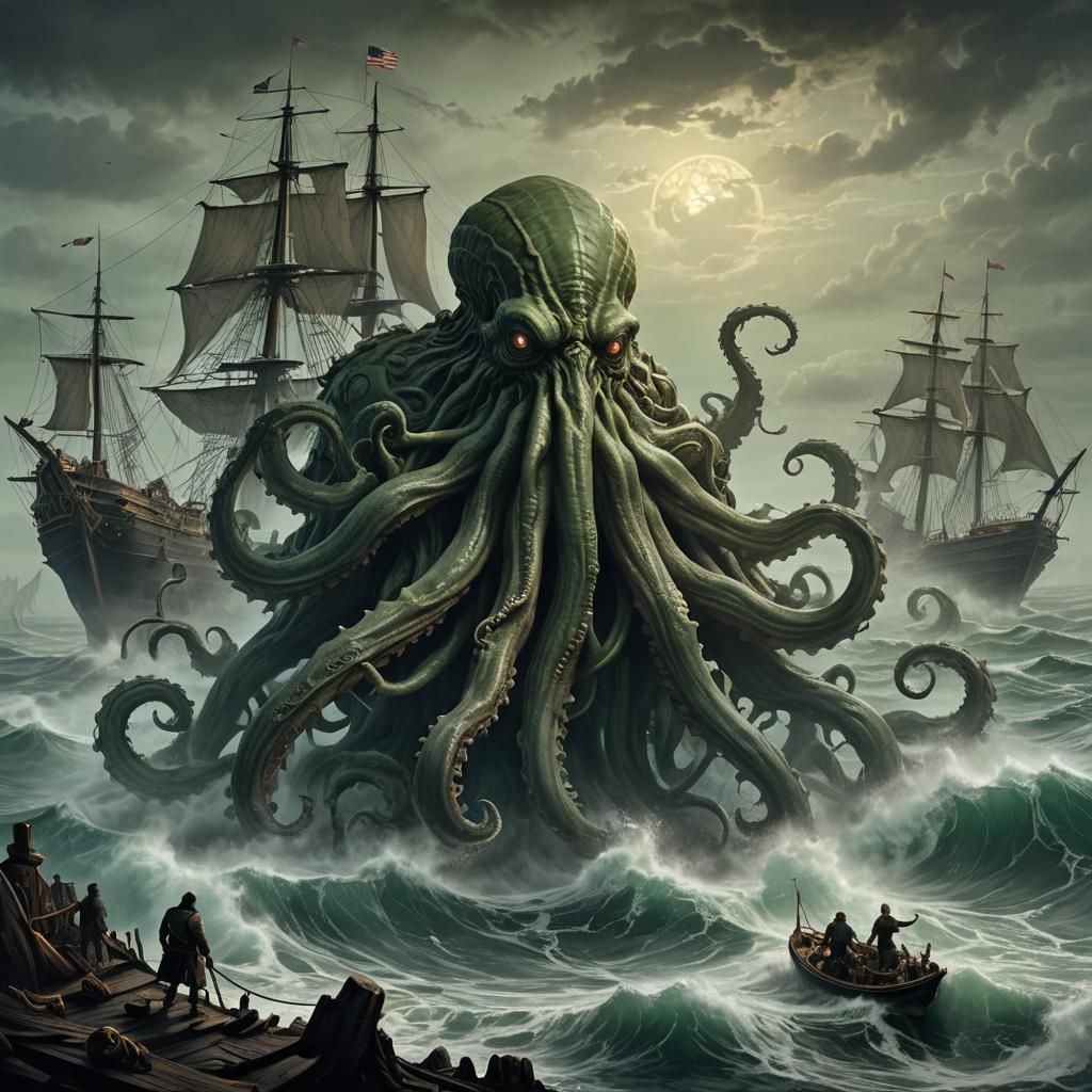 Colossal Cthulhu Rises from the Ocean