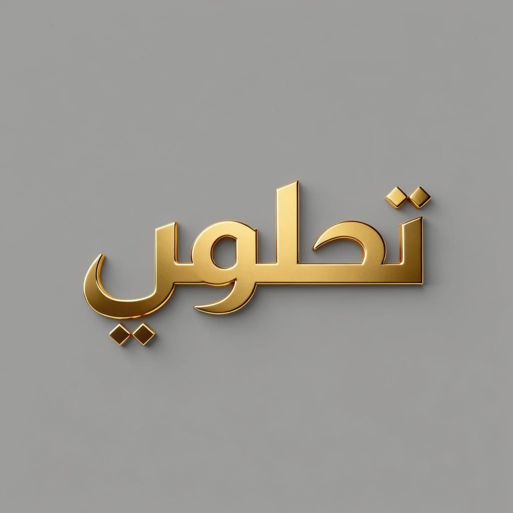 Elegant Golden 'رانوم' Text in Bold Typography