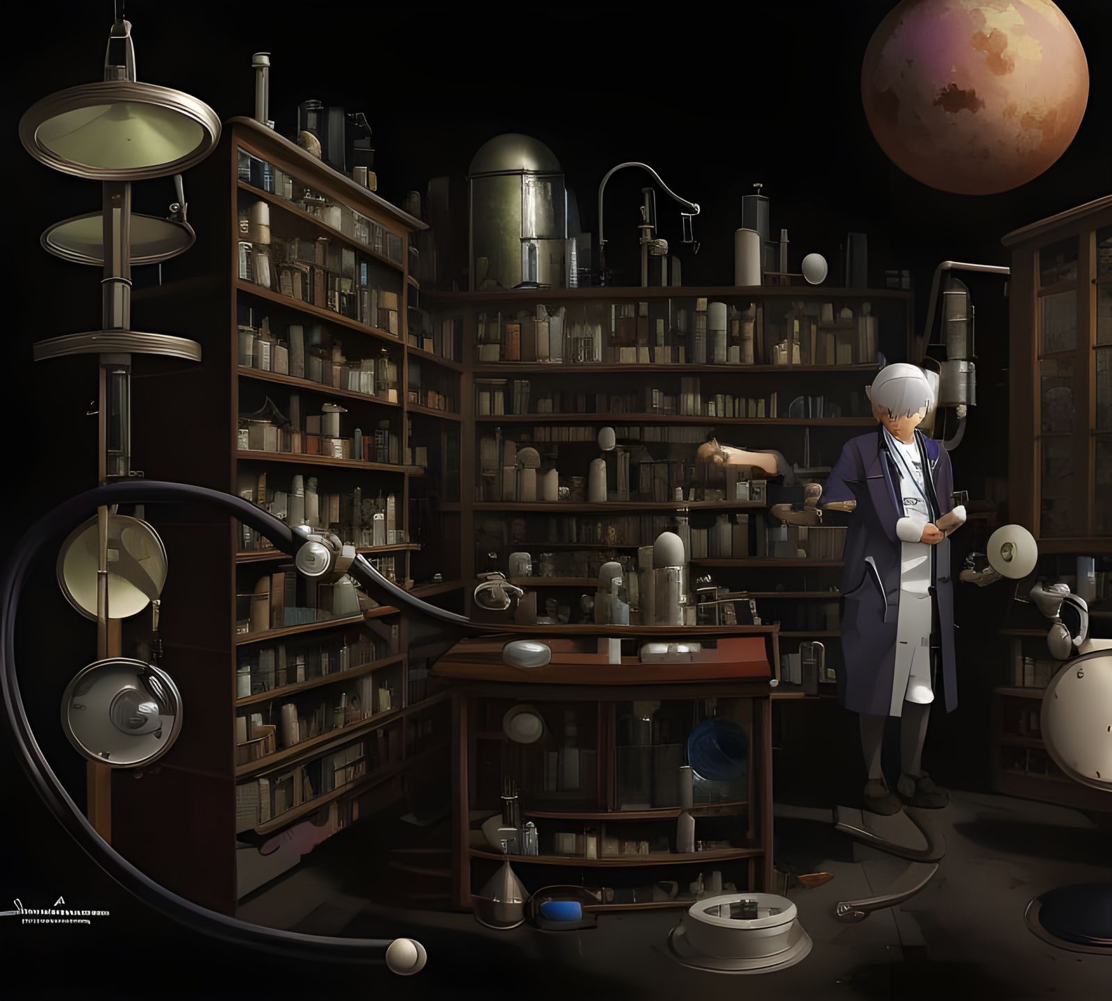 Dieselpunk Doctor at Inventors' Fair: Studio Ghibli Style