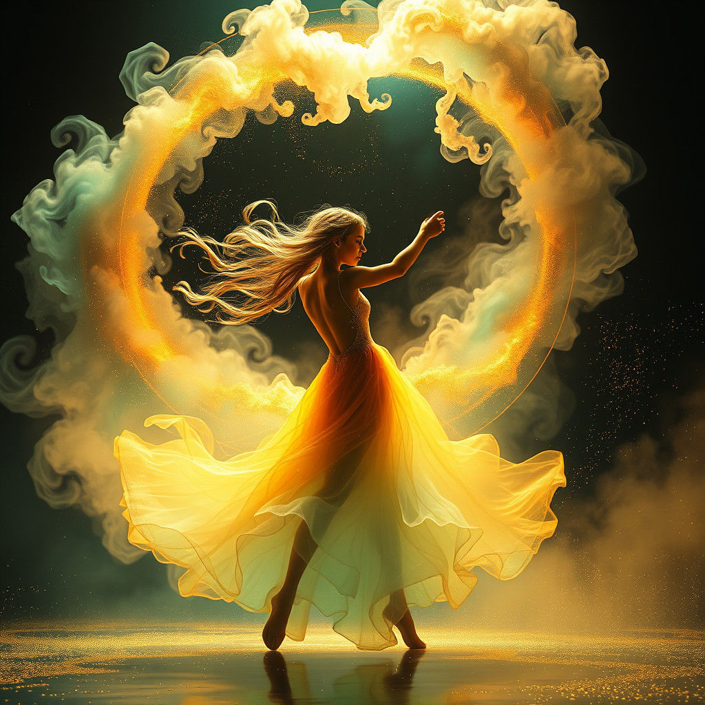 Ethereal Dancer in Dreamscape, Trending Fantasy Art