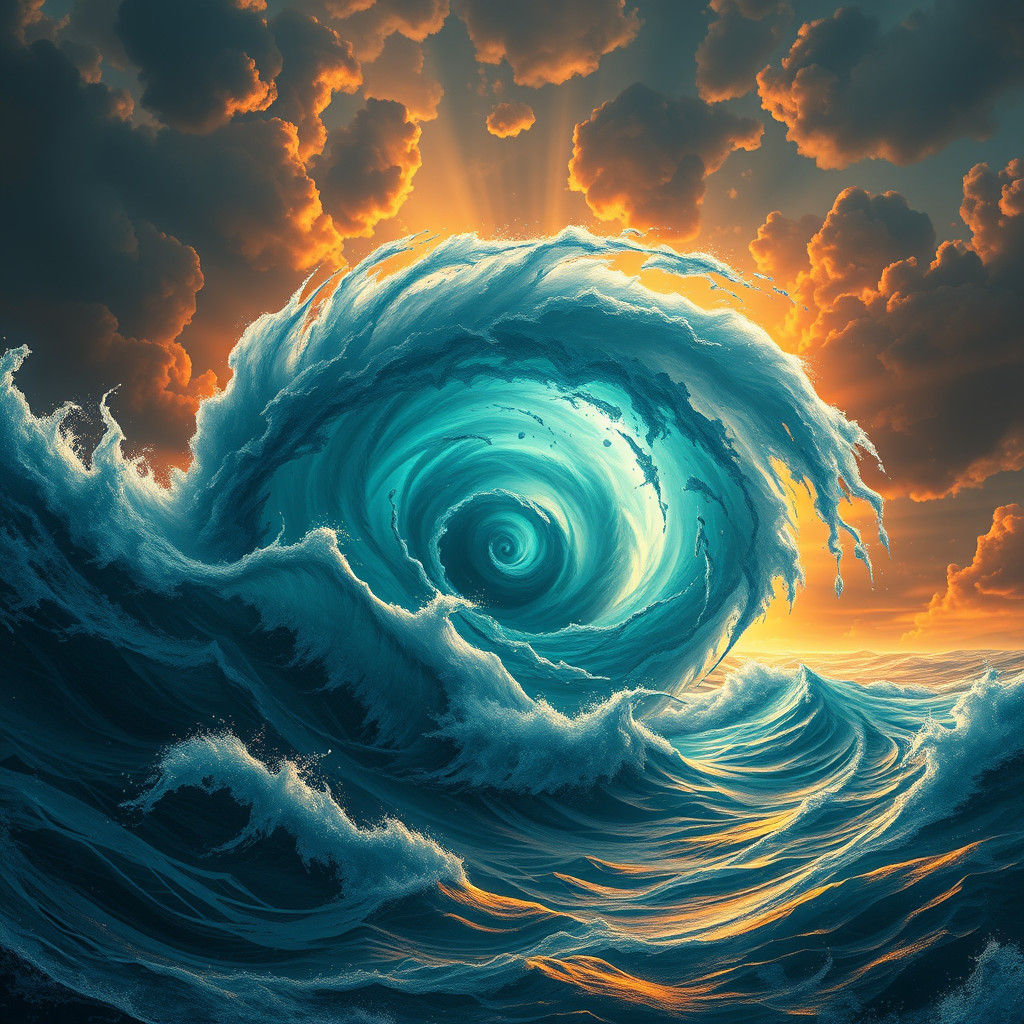 Majestic Gulf Hurricane in High-Contrast Matte Painting