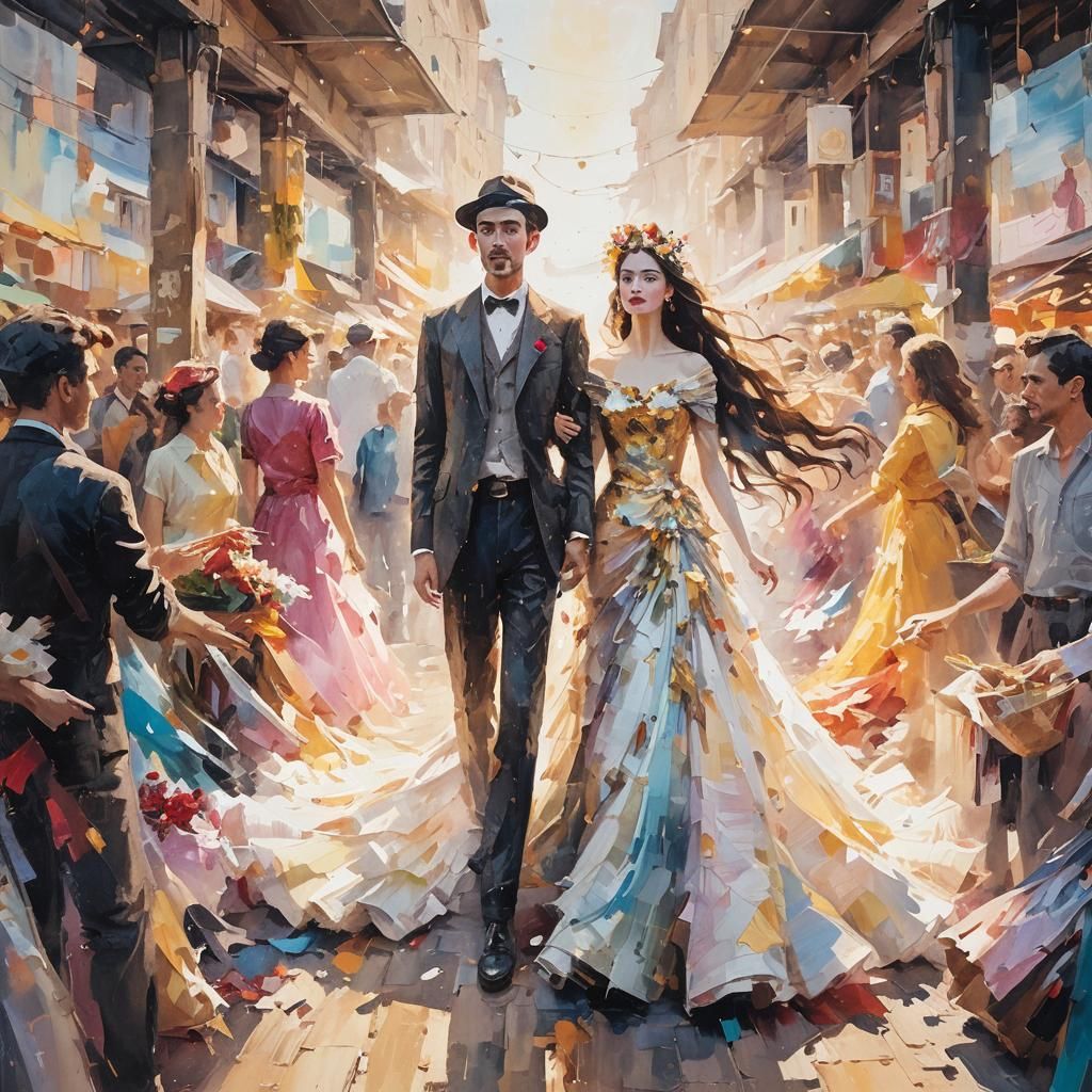 Vibrant Surrealist Portrait in Impressionist Style