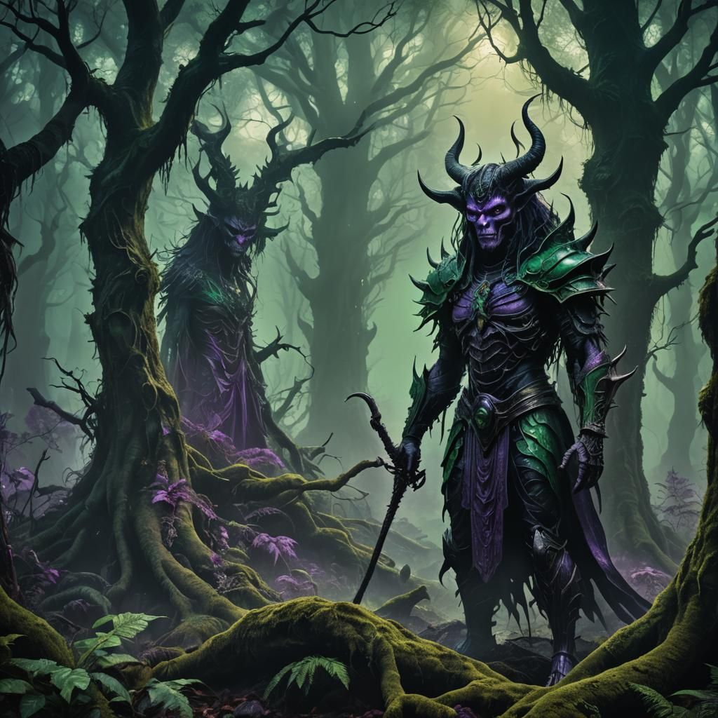 Sukuna in Mystical Forest: Dark Fantasy Concept Art