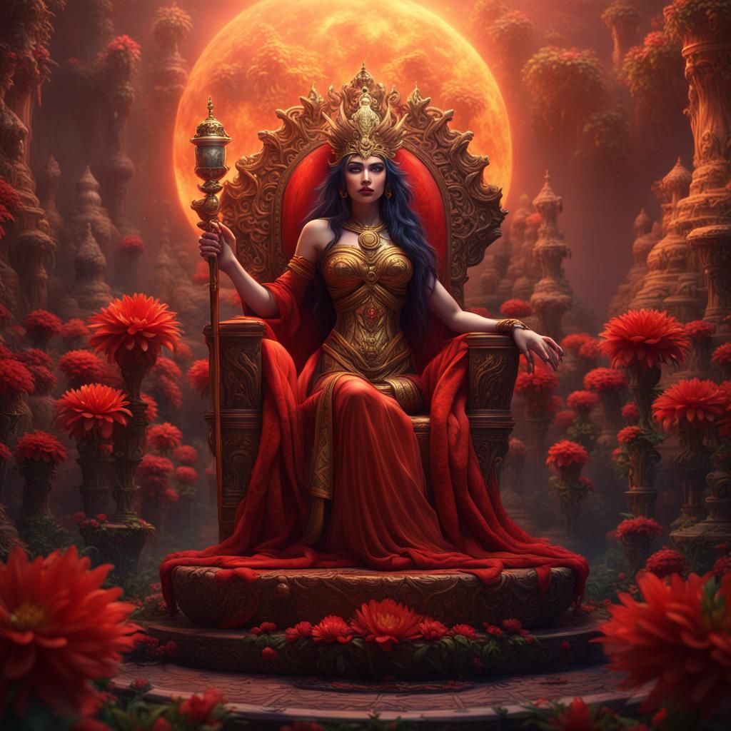 Goddess Queen with Scepter: Fantasy Art in Deep Color