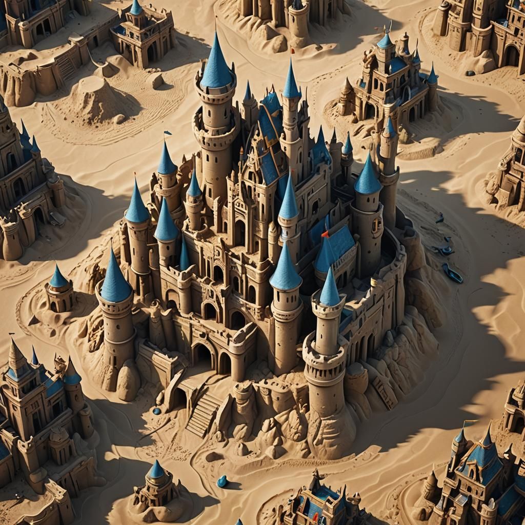 Detailed Sand Castle: Fantasy Concept Art