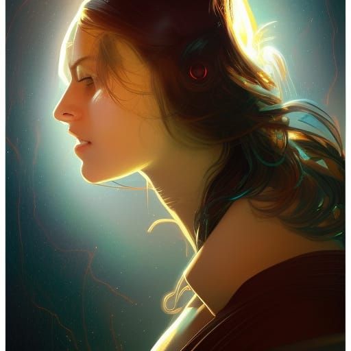 Electromagnetic Spectrum Portrait in Surreal Digital Art