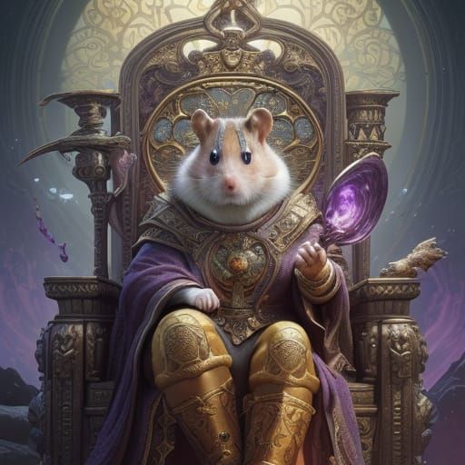 Majestic Hamster in Dark Fantasy Regalia