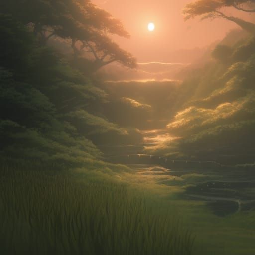 Anime Snake in Studio Ghibli Style